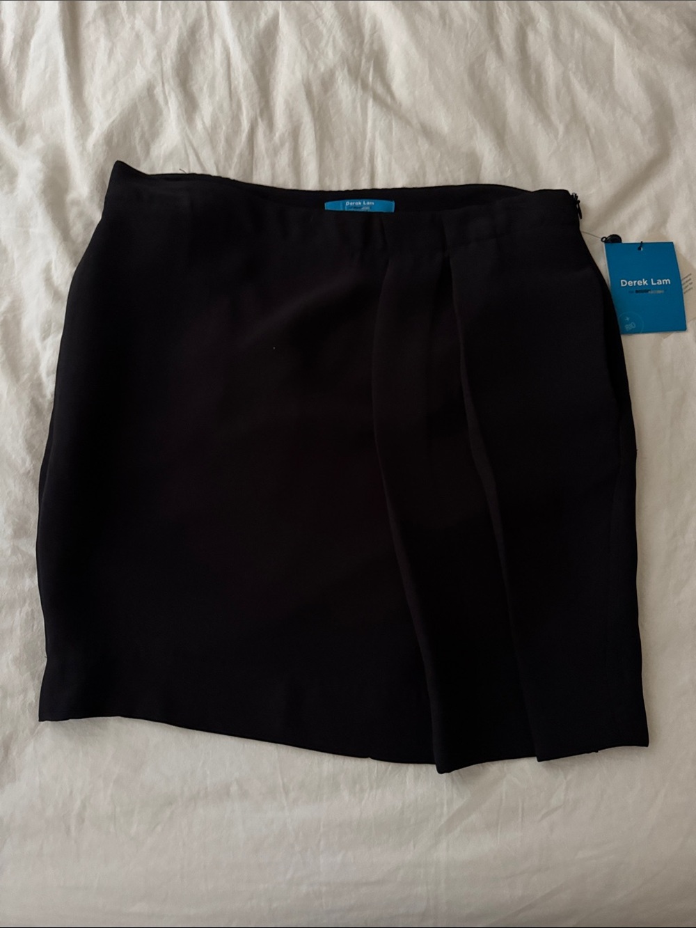 Derek Lam Black Mini Skirt with Front Fold Detail